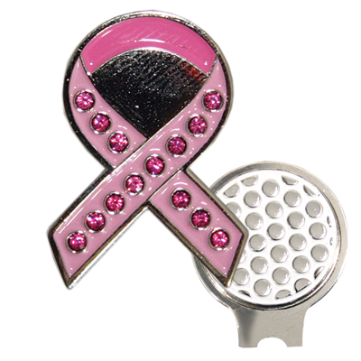 Bling Cap Clip - Pink Ribbon